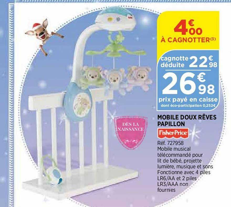 mobile doux rêves papillon fisher price