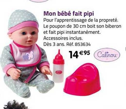 mon bébé fait pipi calinou