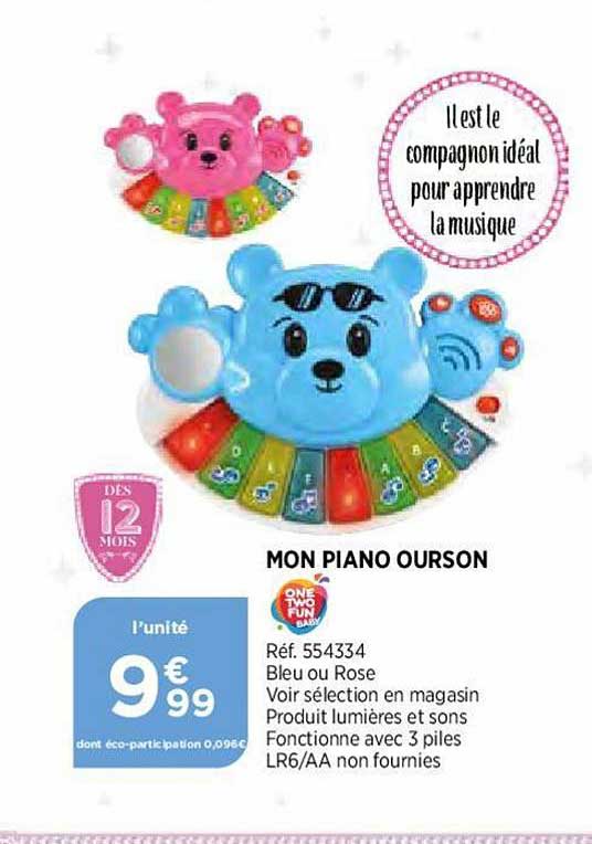 mon piano ourson one two fun baby