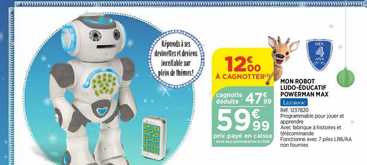 mon robot ludo éducatif poweran max lexibook