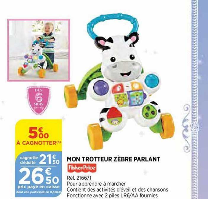 mon trotteur zèbre parlant fisher price