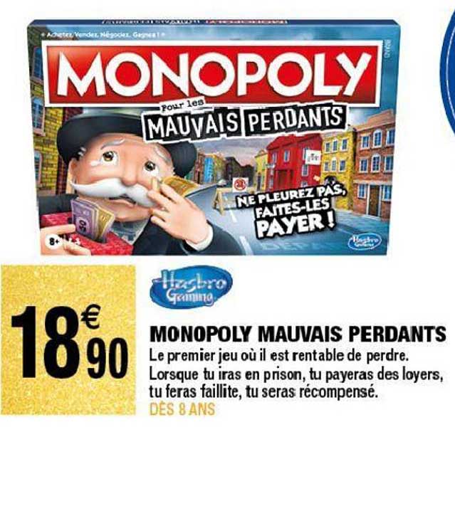 monopoly mauvais perdants hasbro gaming