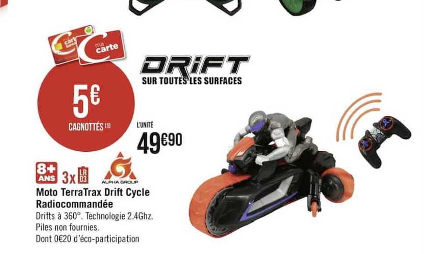 moto terratrax drift cycle radiocommandée
