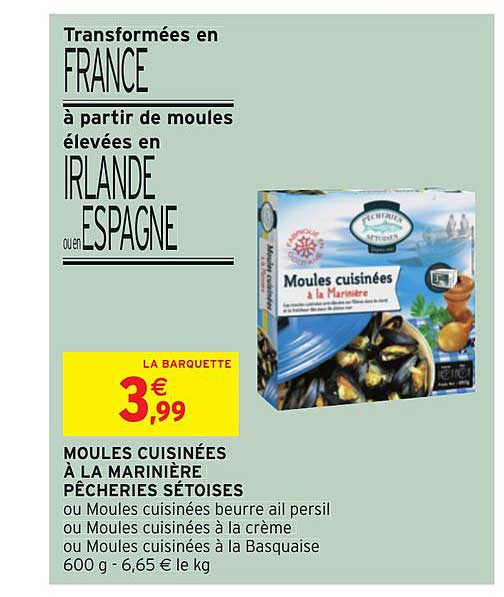 moules cuisinées à la marinière pêcheries sétoises