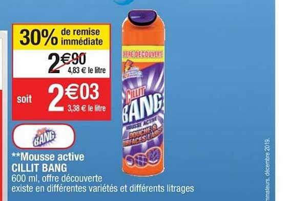 mousse active cillit bang 30% remise immédiate