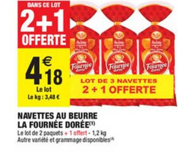 navettes au beurre la fournée dorée 2+1 offerte