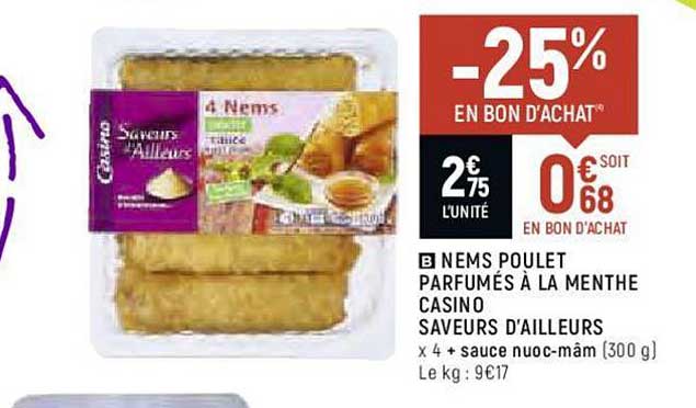 Nems Poulet Parfumés à La Menthe Casino Saveurs D'ailleurs