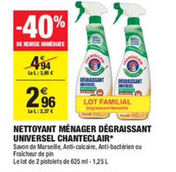 Nettoyant Ménager Dégraissant Universel Chanteclair -40% Remise Immédiate