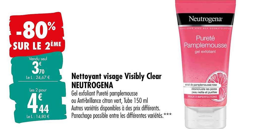nettoyant visage visibly clear neutrogena