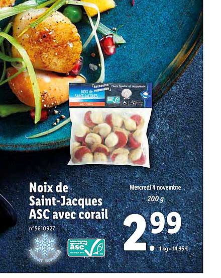 Noix De Saint-jacques Asc Avec Corail