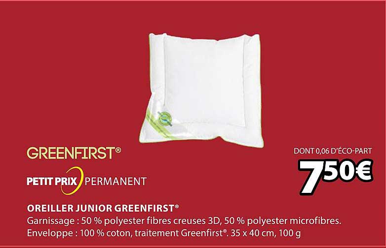 oreiller junior greenfirst
