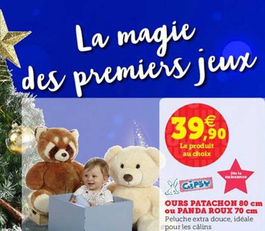 ours patachon 80 cm ou panda roux 70 cm