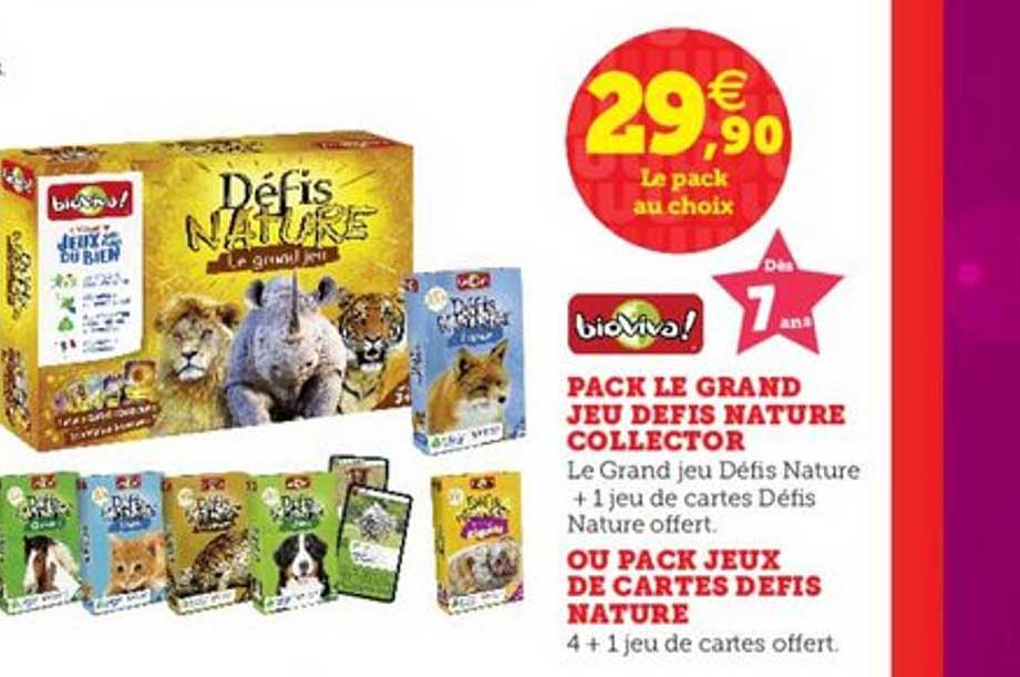 pack le grand jeu défis nature collector ou pack jeux de cartes défis nature