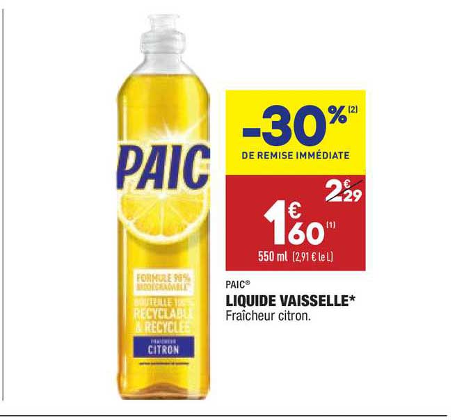 Paic Liquide Vaisselle -30% Remise Immédiate