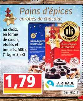 pains d'épices enrobés de chocolat