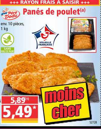 panés de poulet père dodu