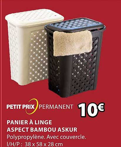 panier à linge aspect bambou askur