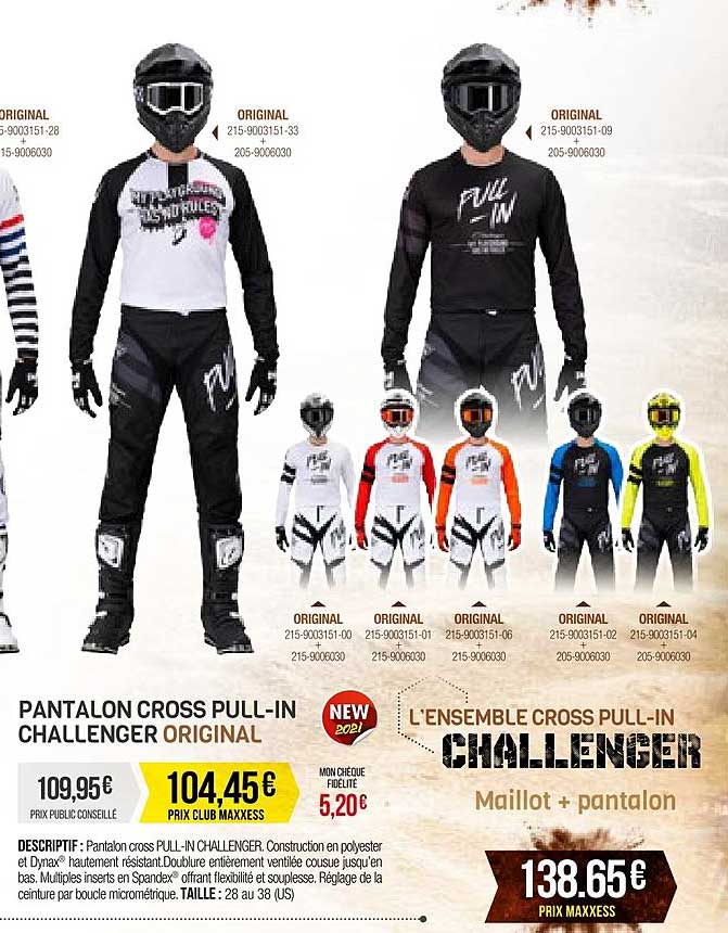 pantalon cross pull-in chalenger original, l'ensemble cross pull-in challenger