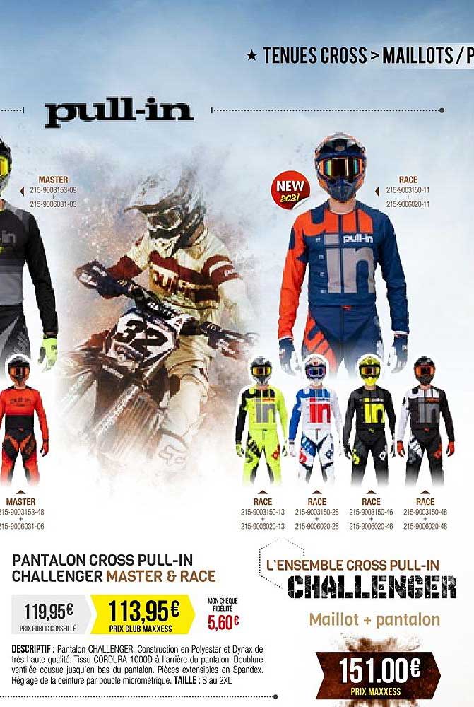 pantalon cross pull-in challenger master & race, l'ensemble cross pull-in challenger