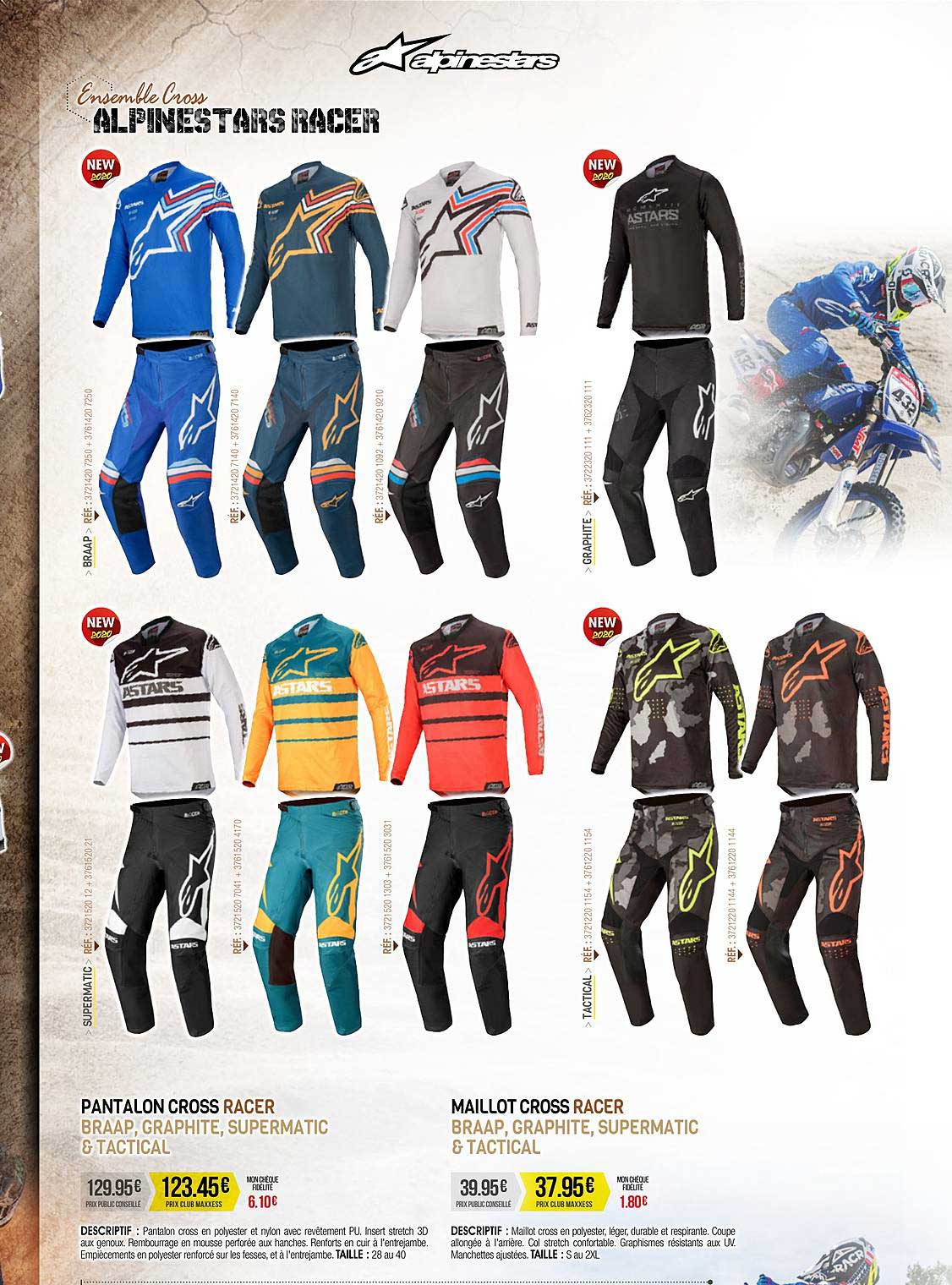 pantalon cross racer braap, graphite, supermatic & tactical, maillot cross racer braap, graphite, supermatic & tactical