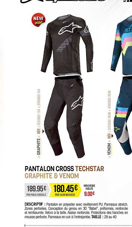 pantalon cross techstar graphite & venom