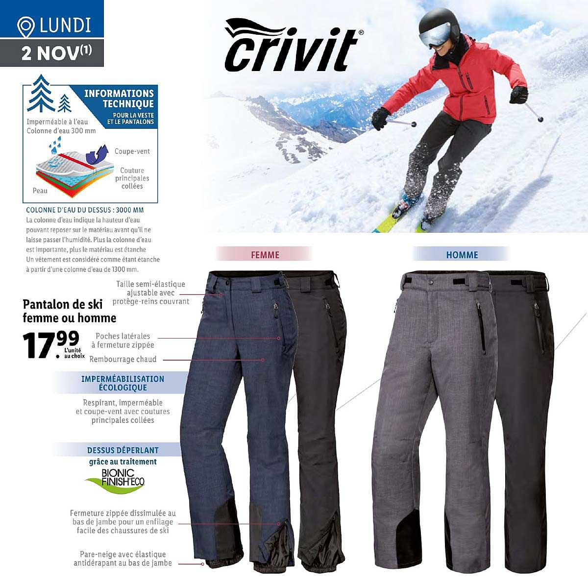 pantalon de ski femme ou homme