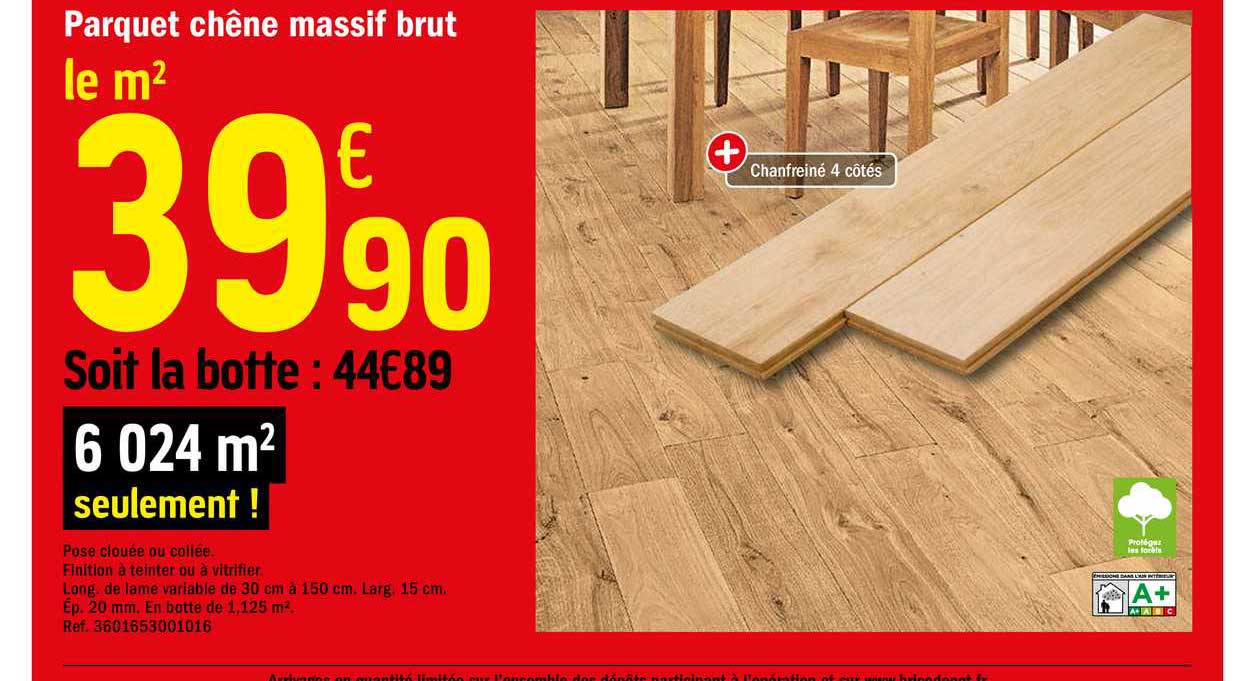 Parquet Chêne Massif Brut