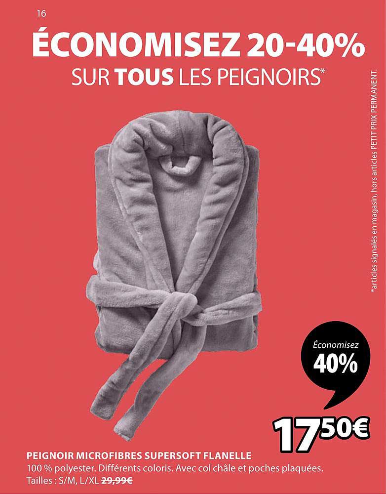 Peignoir Microfibres Supersoft Flanelle