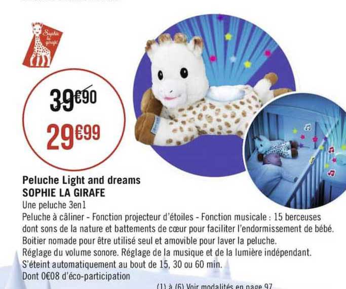 peluche light and dreams sophie la girafe