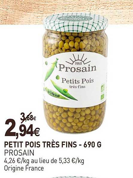 petit pois très fins prosain