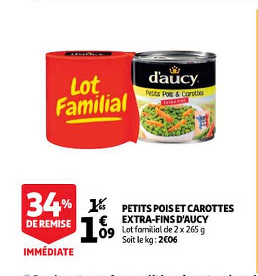 petits pois et carottes extra-fins d'aucy