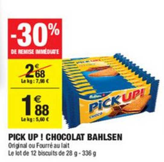 pick up ! chocolat bahlsen -30% remise immédiate