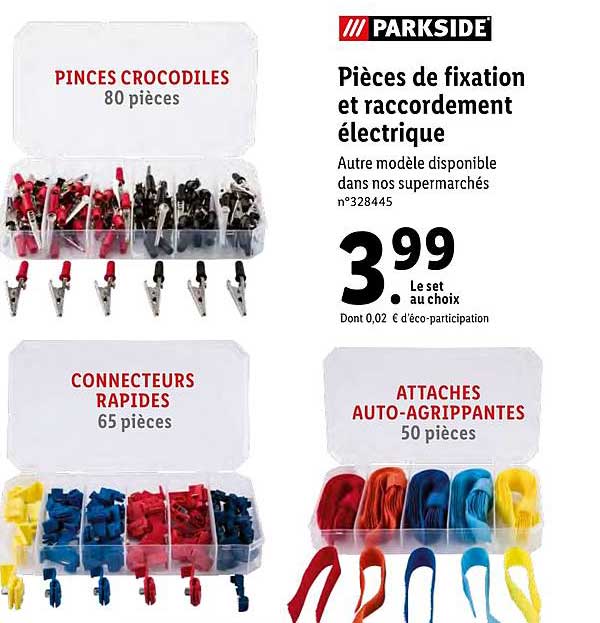 pièces de fixation et raccordement électrique