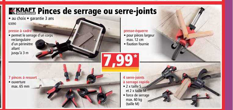 pinces de serrage ou serre joints kraft werkzeuge