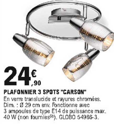 plafonnier 3 spots "carson"