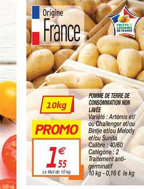 pomme de terre de consommation non lavée