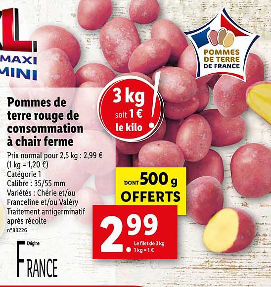 Pommes De Terre Rouge De Consommation à Chair Ferme
