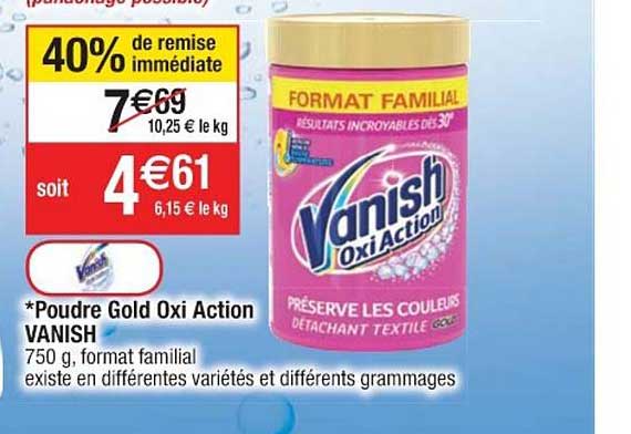 poudre gold oxi action vanish 40% remise immédiate