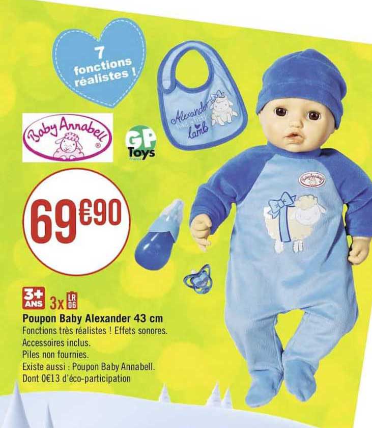 poupon baby alexander 43 cm