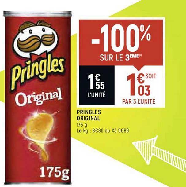 pringles original -100% sur le 3ème