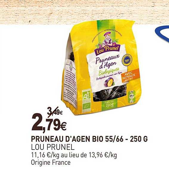 pruneau d'agen bio 55 66