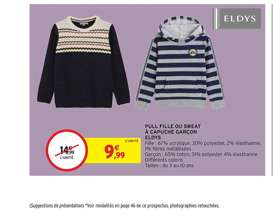 Pull Fille Ou Sweat à Capuche Garçon Eldys