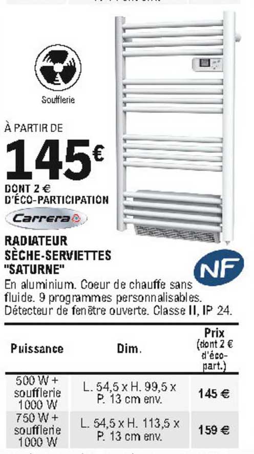 radiateur sèche serviettes "saturne" carrera