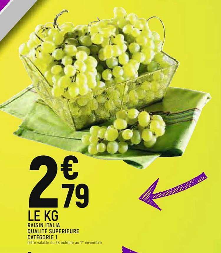 Raisin Italia Qualité Supérieure Catégorie 1