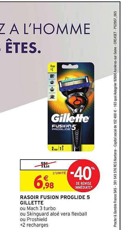 Rasoir Fusion Proglide 5 Gillette -40% Remise Immédiate