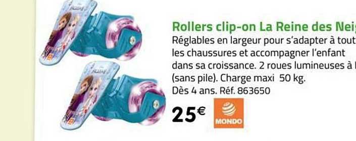 rollers clip on la reine des neiges mondo