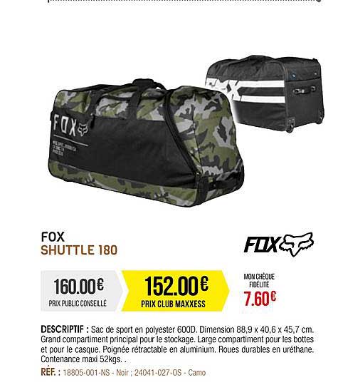 sac de sport fox shuttle 180