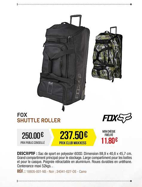 sac de sport fox shuttle roller