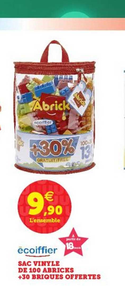 sac vinyle de 100 abricks + 30 briques offertes
