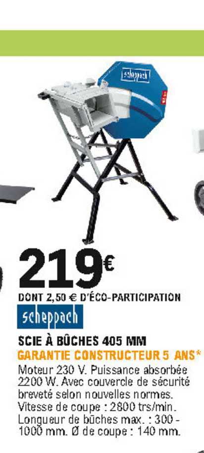 Scie à Bûches 405 Mm Scheppach